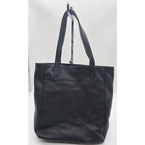 Fossil pebbled Black Leather Tote Bag With Dual Handles & Outer Pocket